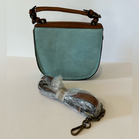 Simply Noelle Turquoise and brown handbag - Picture 2 of 4
